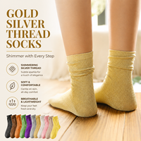 Chaussettes décontractées élégantes et légères en fil d'or et d'argent, douces et respirantes, pour un usage quotidien (OEM/ODM)