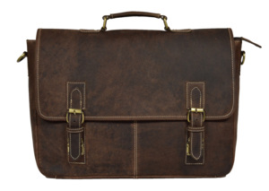 Sac à bandoulière unisexe écologique à fermeture éclair et bandoulière grande capacité en cuir véritable indien pour ordinateur portable - Product Image 3