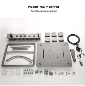 AMAXO Montado en el techo Cuadrado oculto LED Lluvia Grifo <span class=keywords><strong>Ducha</strong></span> <span class=keywords><strong>Baño</strong></span> Mezclador Pulverizador Cabeza Conjuntos - Product Image 6