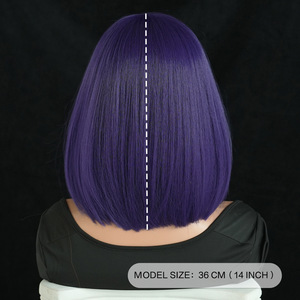 Parrucca Cosplay Titan Raven di Alta Qualità per Donne, Morbida e Soffice, in Fibra Resistente alle Alte Temperature, <span class=keywords><strong>Capelli</strong></span> Corti Lisci <span class=keywords><strong>Viola</strong></span>, Stile Ragazza Magica Scura - Product Image 2