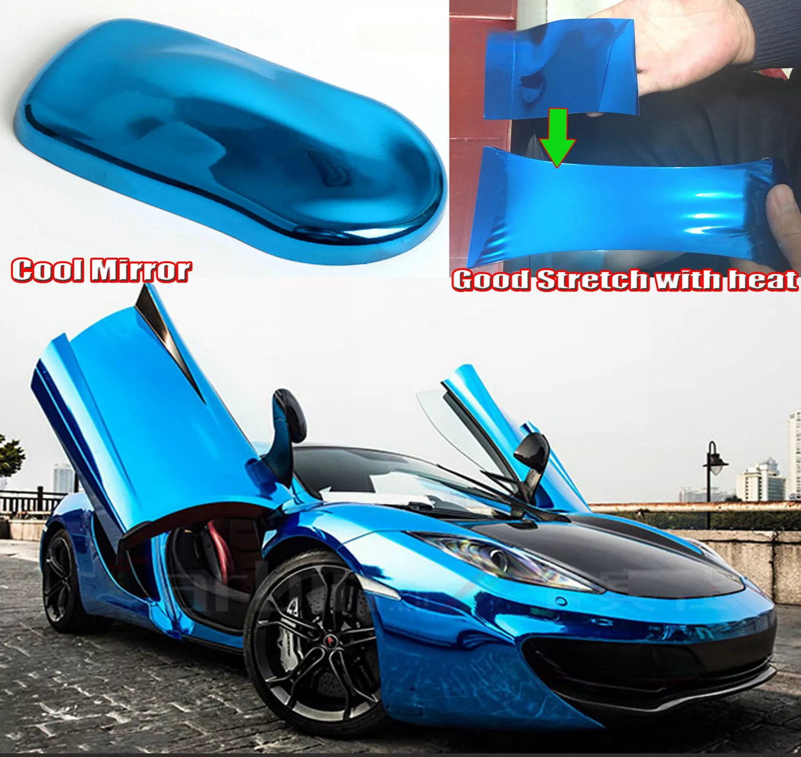 Bleu miroir chromé