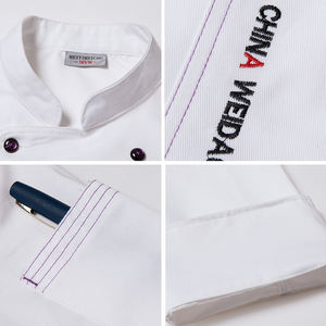 Giacca da Chef con tubazioni nere moderne uniformi da ristorante per cameriere e cameriera abbigliamento da lavoro abbigliamento di sicurezza alla moda cappotti da Chef - Product Image 3