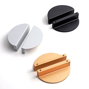 Modern and Simple Semi-circular Pair Drawer Cabinet Door Handles Black Furniture Cabinet and Wardrobe Door Handles - Product Image 3
