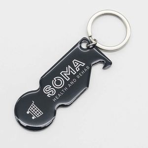 Custom Stainless Steel Material Supermarket Shopping Trolley Cart Opener Remover Chip Keychain for Pound Coin Token <b>Keyring</b> - Product Image 6