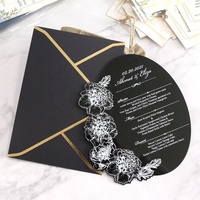 Lista de menú con logotipo personalizado, flor acrílica negra, diseño de lujo Vintage, papel de aluminio blanco, tarjetas de menú, restaurante, artesanía de Anime