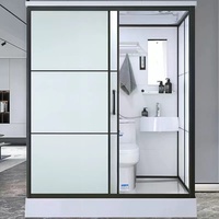 Salle de douche globale pour maison mobile Salle de bain intégrée avec cloison en verre Salle de bain moderne Design