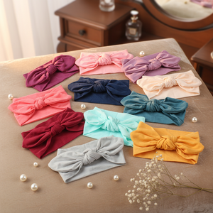 Diadema Elástica para Bebé Niña con Lazo de Orejas de Conejo, Poliéster <span class=keywords><strong>y</strong></span> Acero Inoxidable, Estilo Dulce para Niños - Product Image 2