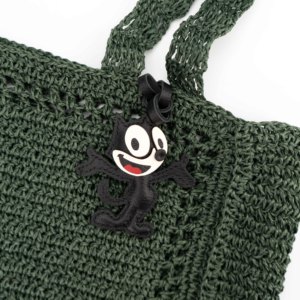 พวงกุญแจหนังรูปแมวสีดำลายการ์ตูนวินเทจ - Product Image 4