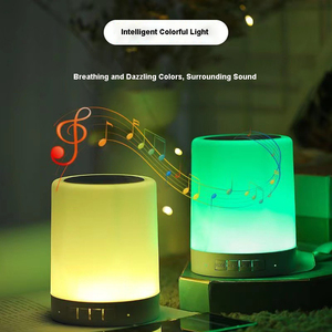 USB Cordless LED Night Light Modern Mini Portable Bedside Table Lamp with Smart Touch <strong>Control</strong> 5V Wireless <strong>Speaker</strong> for Bedroom - Product Image 4
