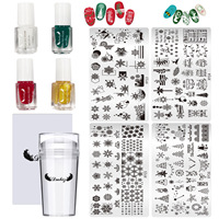 Vernis à ongles Art Grattoir Stamper Plate Christmas Art Plates DIY Design Nail Tool Nail Stamper Set