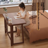 Bureau pliant moderne du milieu du siècle en MDF, finition huilée, design pliable réglable pour petit bureau à domicile ou chambre