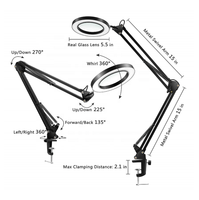 Xinghong — lampe de table led pour la protection des yeux, bras pivotant en métal, 3 modes d'éclairage, intensité variable, pour manucure, bras pivotant