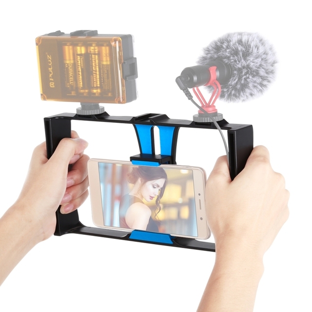 PULUZ Professional Mobile Phone Camera Cage Vlogging Rig Handheld Stabilizer Bracket for iPhone and Other Smartphones