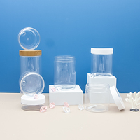 Pot en plastique biodégradable 100ml 120ml 200ml 250ml 500ml, pot en PET transparent à large ouverture, pot en plastique pour bonbons avec couvercles en plastique