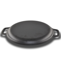 Poêle à pizza et crêpes classique en fonte émaillée 28/30/33/35/42cm, pour Dosa et Roti, avec double poignée, écologique, certifiée CE