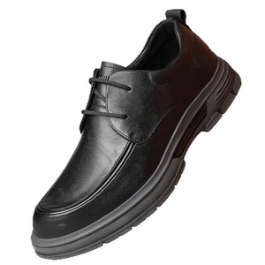 Chaussures Derby en cuir véritable pour hommes, à lacets, pour affaires, tenue formelle, bureau, carrière, quatre saisons, noir - Product Image 5