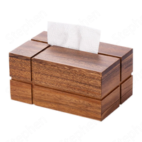 Boîte à mouchoirs en bois de luxe moderne avec distributeur de papier facial pour voiture et bureau