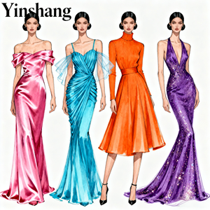 Abito <span class=keywords><strong>Elegante</strong></span> da Donna in Raso con Stampa Digitale Personalizzata di Alta Qualità, Senza Spalline con Motivo Floreale, Progettato da Produttori - Product Image 1
