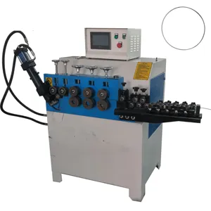 Automatic steel o-ring c loop spiral rolling bending forming metal processed flat round steel iron wire o ring making machine