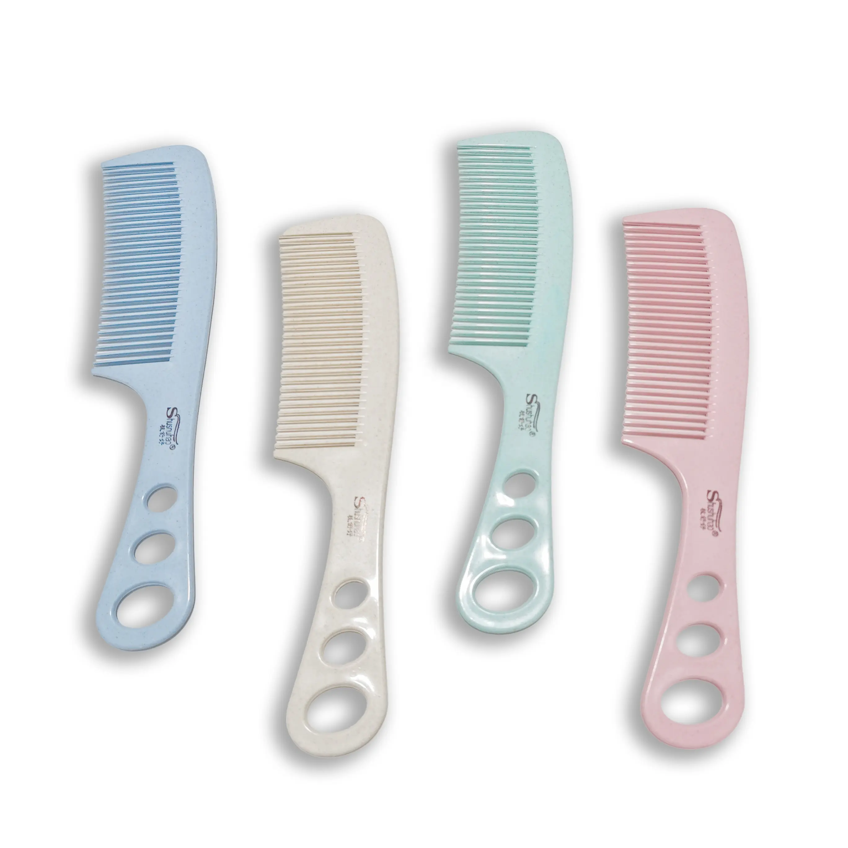 Promotion Manufacturing Durable Eco-friendly Customize Comb Hotel Wheat Straw Wet Hair Comb Wet & Dry Hang in Plastic Comb