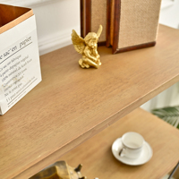 Étagère d'angle vintage à 3 niveaux en métal et bois Innova Home Living Room pour la maison et le bureau