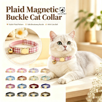Collier de sécurité pour chat à motif écossais avec clochette, boucle de dégagement rapide en métal, collier réglable pour chaton, logo et motifs personnalisés disponibles