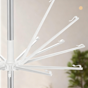 Séchoir à linge pliable multi-barres, sur pied, en acier inoxydable, porte-serviettes, rangement pour balcon, pinces à chaussettes - Product Image 4