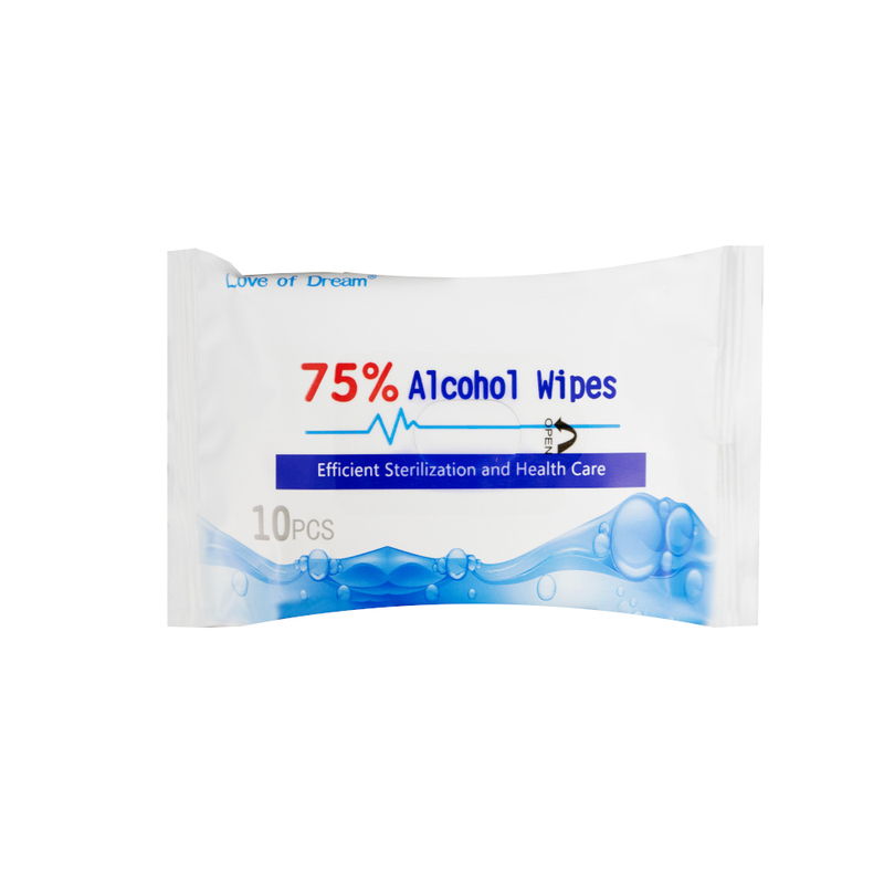 75 Alcohol Custom Pouch 10pcs Antibacterial