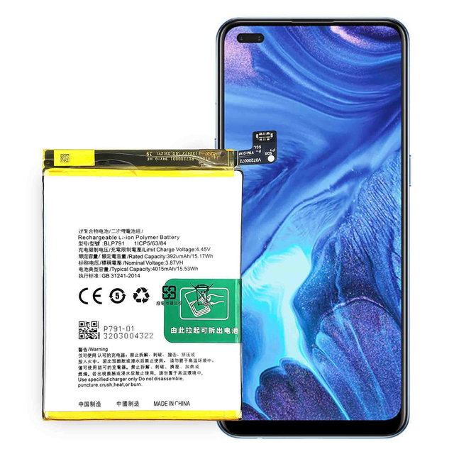 4015mAh BLP791 Reno4 4G CPH2113 Battery for OPPO Reno 4 Battery
