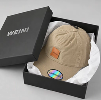 Casquette de baseball personnalisée WEINI à 6 panneaux avec étiquette sur le patch en cuir et autocollant holographique OEM/ODM