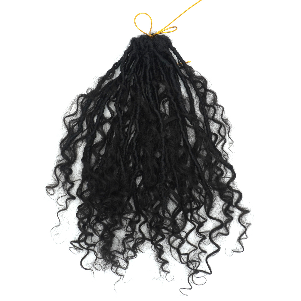 Vast Hair KAMA Wholesale 0.6cm Crochet Braiding Hair Extensions Soft Curly Faux Boho Goddess River Locs Human Hair+Synthetic Locs thumbnail 1