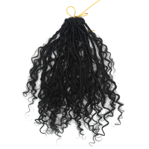 KAMA all'ingrosso 0.6cm uncinetto intrecciato extension per capelli morbidi ricci finti Boho dea del fiume Locs capelli umani + Locs sintetici - Product Image 2