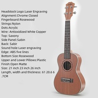 Ukulele Hawaïen Portable 1kg, Modèles FU-20, 21, 23, 26 Pouces, Vente en Gros Usine OEM/ODM