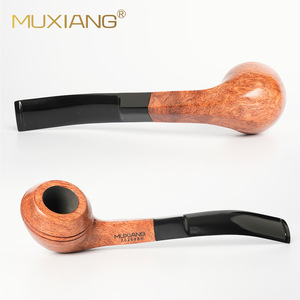 Muxiang Wooden Tobacco Pipe Bent Shape Handmade With Filter Men's Smoking Pipe - Product Image 2