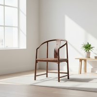 Sillón Chino Moderno de Nogal Negro al por Mayor, Multiusos para Sala de Estar, Dormitorio, Té y Café