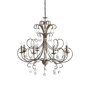 <span class=keywords><strong>Lustre</strong></span> en <span class=keywords><strong>fer</strong></span> forgé antique de style européen Renaissance italienne - Product Image 5