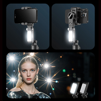 Stabilisateur IA à axe unique avec suivi du visage, télécommande détachable avec lumière de remplissage, trépied, bâton de selfie.