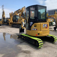 Mini-excavatrice d'occasion Caterpillar CAT303 303.5E 305.5 d'origine japonaise, excavatrice CAT303 3,5 tonnes avec accessoires