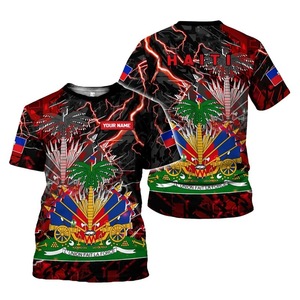 Magliette Personalizzate dell'Haïti per Uomo, T-Shirt con Bandiera Haitiana, <span class=keywords><strong>Stampa</strong></span> <span class=keywords><strong>su</strong></span> Richiesta, Magliette Oversize - Product Image 5