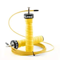 Corde à sauter à bandeau personnalisé, corde à sauter de vitesse pondérée robuste, cordes à sauter réglables en fil d'acier
