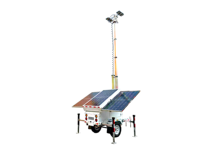 Tour d'éclairage solaire hybride DC/Blanc mobile à LED avec générateur, mât hydraulique de 7 m, batterie LiFePO4 pour utilisation extérieure