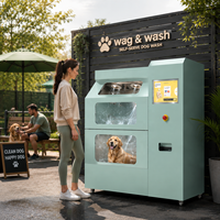 Slimme ruimtebesparende selfservice hondenwasstation automatische huisdierverzorgingsmachine voor appartementencomplexen en condos.