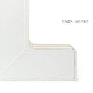 Shidai Liangpin Plastic File Rack Three Tier Desktop Organizer Storage Box Office Supplies White - Product Image 4