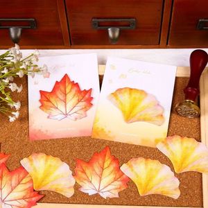 Creative Simulation Leaf Sticky Notes Fresh Message Memo Pads with Back-to-School Essentials Student Stationery <b>Small</b> Gifts - Product Image 5