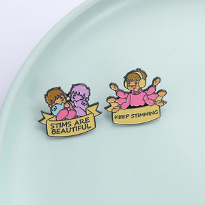Broches et badges UV imprimés « Keep Swimming » pour la neurodiversité, l'autisme et le TDAH – Magnifiques bijoux de revers pour sacs, cadeau pour enfants - Product Image 1