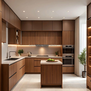 Dự án căn hộ <span class=keywords><strong>Alaska</strong></span> quốc gia gió anh em mô-đun hiện đại màu gỗ thân thiện với môi trường tủ bếp đặt cho ăn uống và trung tâm mua sắm sử dụng - Product Image 2