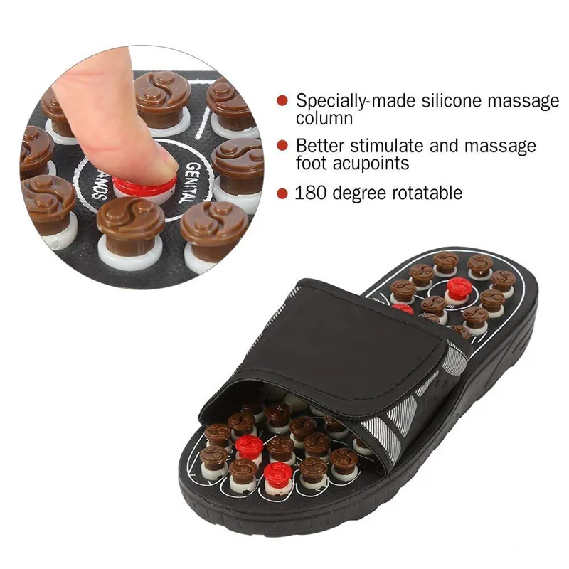 Akupunktur refleksoloji silikon ayak bakımı erkekler ve kadınlar için kapalı sandalet masaj akupunktur ayakkabı ayak masaj terlikleri