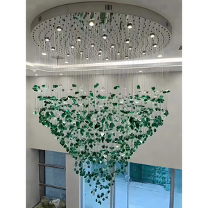 Lampadario in Vetro Artistico <span class=keywords><strong>a</strong></span> Forma di <span class=keywords><strong>Sfera</strong></span> con Petali, Decorazione Floreale Moderna per Soggiorno e Scale - Product Image 4