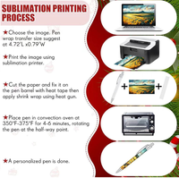 Stylo bille blanc vierge en stock pour sublimation par transfert thermique DIY, stylos promotionnels en gros
