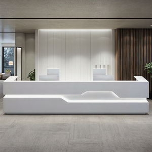 Mostrador delantero de oficina de mesa de recepción blanco de lujo moderno - Product Image 4